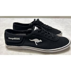 KangaROOS Shoes Women’s 9 Slip On Sneakers Black Canvas Round Toe Lace Up Casual